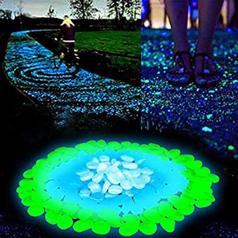 2050100pcs Glow In The Dark Garden Pebbles Glow Stones Rocks For