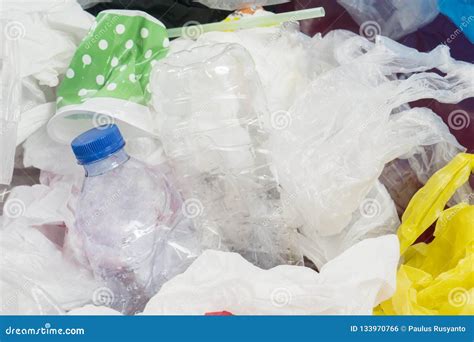 Plastic Bottles And Bags In Landfills Stock Photo Image Of Recycling