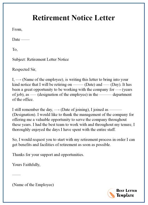 Retirement-Notice-Letter | Best Letter Template | Retirement letter to employer, Cover letter ...