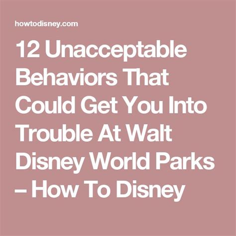 12 Unacceptable Behaviors That Could Get You Into Trouble At Walt