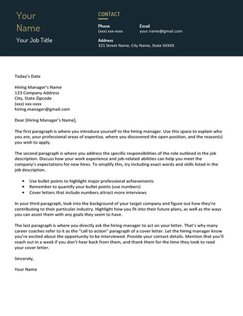Check spelling or type a new query. Free Modern Cover Letter Templates Word Download | 45 ...