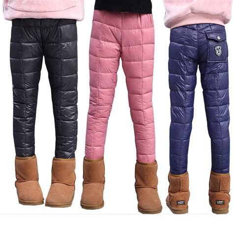 Thicken Warm Girls Winter Pants Kids Cotton Windproof Trousers Girls