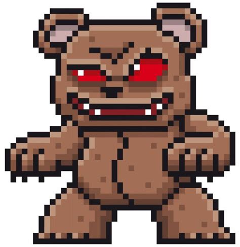 Premium Vector Cartoon Monster Bear Pixel Design Pixel Design