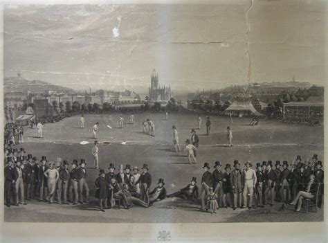 Antique Print The Cricket Match Between Sussex Kent At Brighton