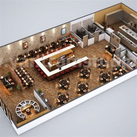 You can create different plans with planner 5d floor plan designer: Fully Modern Bar 3D Floor Plan Design Ideas By Yantram ...