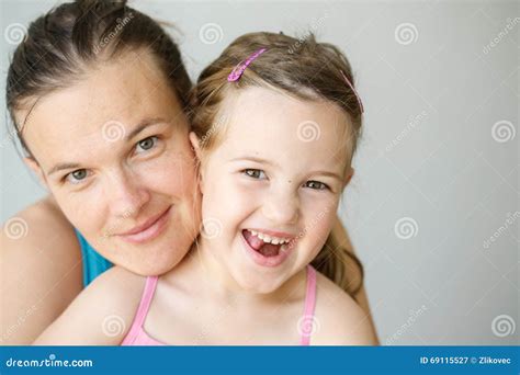 Portrait Of Mother And Daughter Embracing Smiling Stock Image Image Of Daughter Embrace