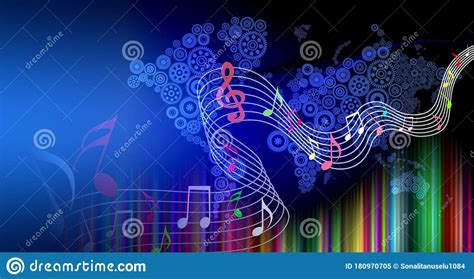 Technology Music Background With World S Cogs Business