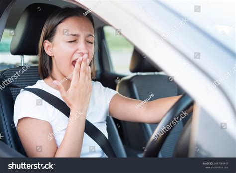 Sleepy Woman Driving Car Dozes Off Stock Photo 1487084447 Shutterstock