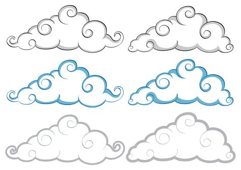 Diferentes Formas De Nubes Sobre Fondo Blanco 297610 Vector En Vecteezy
