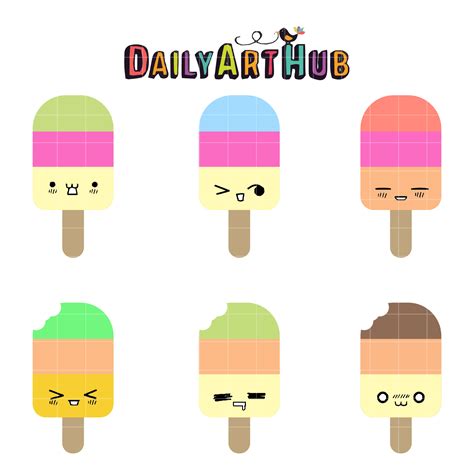 Cute Popsicles Clip Art Set Daily Art Hub Graphics Alphabets And Svg