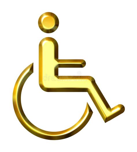 3d Golden Special Needs Symbol Stock Illustration Illustration Of