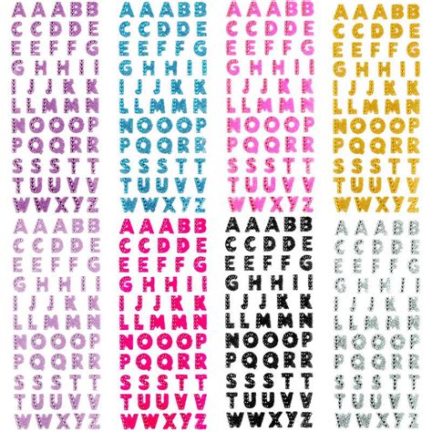 Glitter Alphabet Letter Stickers Self Adhesive Diy A Z Words Decor Diy
