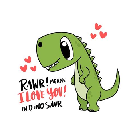 Premium Vector Funny Character Dinosaur Or Tyrannosaurus Jurassic Reptile The Inscription Rawr
