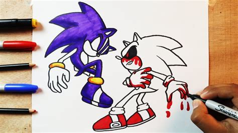Como Dibujar A Sonicexe Vs Darkspine Sonic Youtube