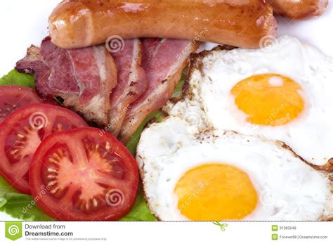 Breakfast With Fried Eggs Stock Photo Image Of Background 31083948