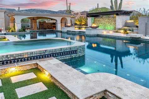 Instead of going with the same old brick or stone outdoor kitchen, you can really. Luxury Pool and Estate Outdoor Living Space | Mesa Arizona ...