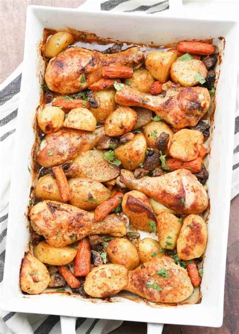 One Pan Baked Chicken Legs And Potatoes Valentinas Corner