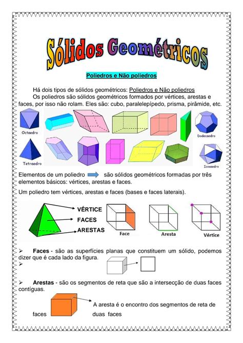 Matemática Sólidos Geométricos Atividade De Matemática Para Trabalhar