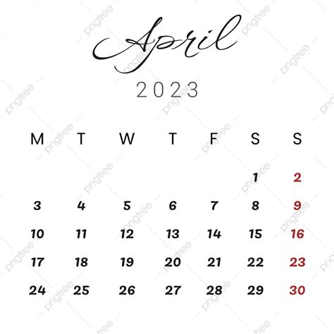 April 2023 Calendar In Organic Minimalist Style April 2023 April