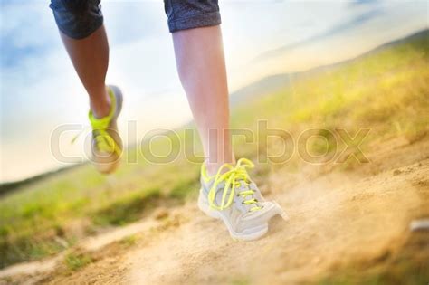 Runner Woman Feet Running On Stock Image Colourbox