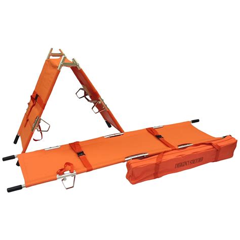 2 Fold Emergency Stretcher With Carrying Case Lifeline Corporation
