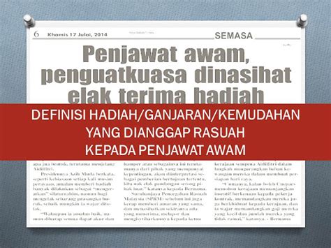 Fokus kepada usaha mengurangkan birokrasi bagi. SKPanji: Definisi 'Hadiah' Yang Dianggap Rasuah Bagi ...