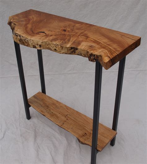 Hand Crafted Live Edge Maple Console Table By Witness Tree Studios