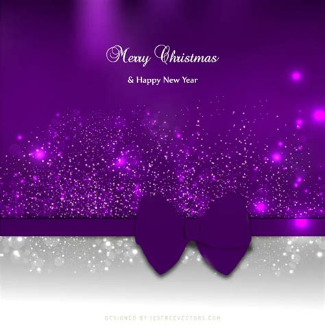 Purple Christmas Greeting Card Background With Bow 123freevectors