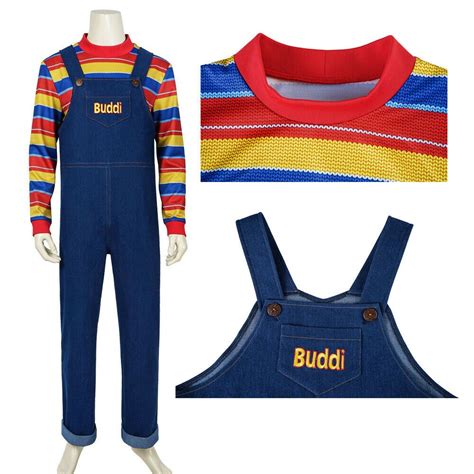 Childs Play Buddi Cosplay Costume Chucky Outfit Horror Fancy Overalls