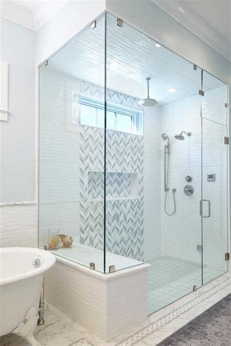 Check Out This Spacious Walk In Shower With Glass Panels On