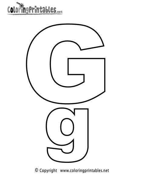 Alphabet Letter G Coloring Page A Free English Coloring Printable