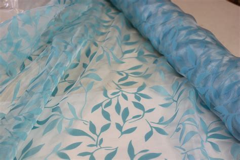 Sheer Leaf Fabric By The Yard Sheer Burnout Organza Drapery Fabric