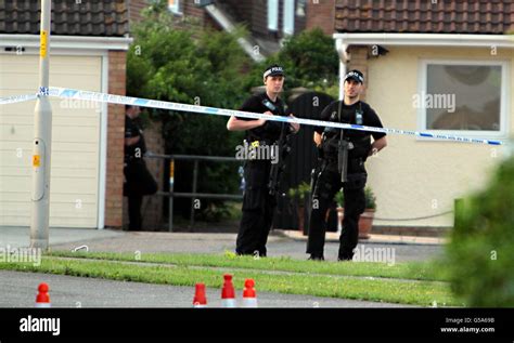 Armed Police At The Scene Near Redbridge Road Clacton After A Man Was