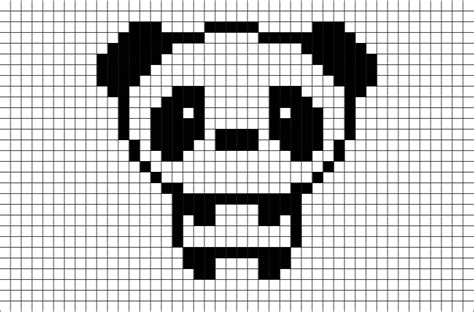 Panda Pixel Art Grid