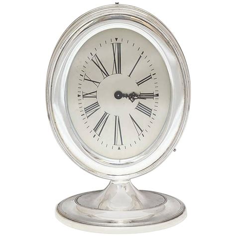 Art Deco Sterling Silver Manteltable Clock Art Deco