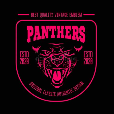 Panthers Badge Vector Vintage Emblem On Dark Stock Vector