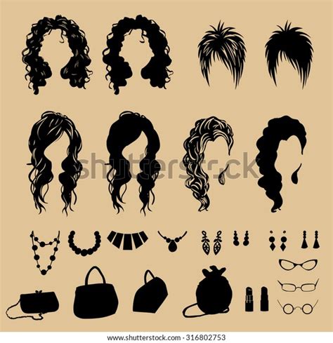 Vector Fashion Silhouettes Fashion Hairstyles Stock Vector Royalty