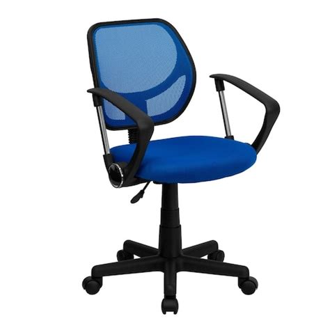Flash Furniture Mid Back Blue Mesh Swivel Task Chair With Chrome Base
