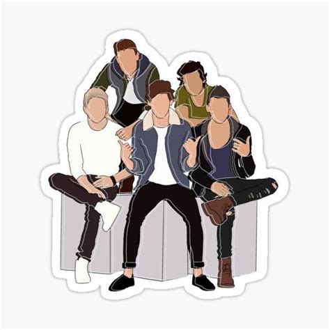 One Direction Drawings Polaroid Sticker Pack Sticker One Direction
