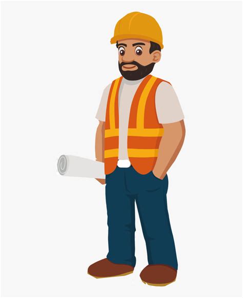 Construction Worker Cartoon Drawing Free Transparent Clipart Clipartkey