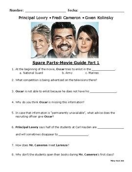 Find details of spare parts along with its showtimes, movie review, trailer, teaser, full video songs, showtimes and the movie is directed by sean mcnamara and featured george lopez, marisa tomei, jaime lee curtis and carlos penavega as lead characters. Spare Parts: Complete Movie Guide and Worksheets by Profe ...