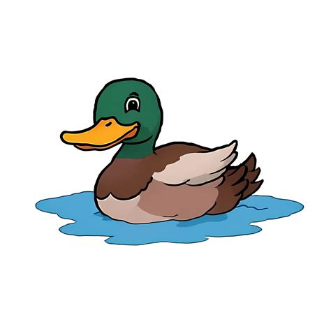 Duck Swimming Hand Drawn Cartoon Style Illustration Ai Generated