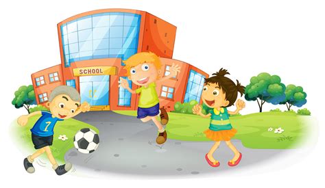 Finden sie perfekte illustrationen zum thema fußball spielball von getty images. Kinder, die in der Schule Fußball spielen 362107 Vektor ...
