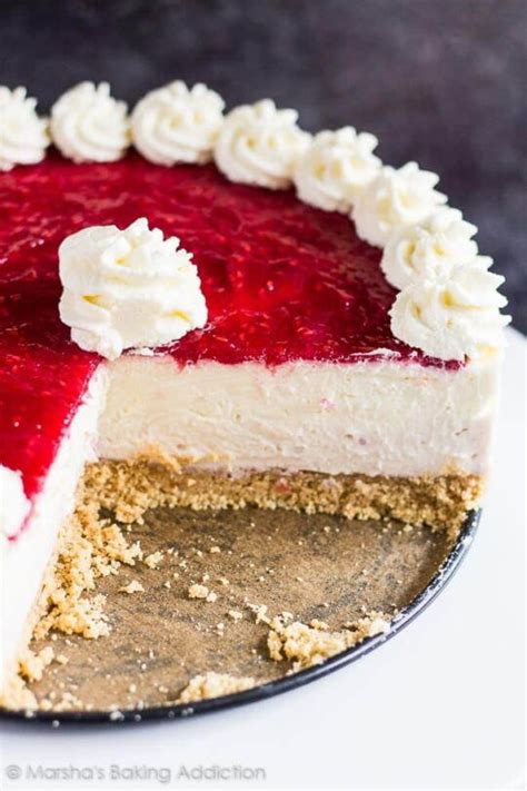 No Bake White Chocolate Raspberry Cheesecake Marsha S Baking Addiction