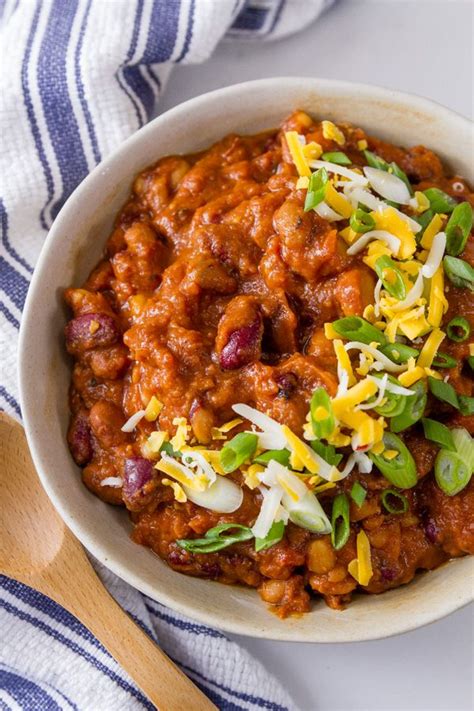 Quick Easy And Healthy This Crock Pot Vegetarian Chili Recipe Has Been One Of My Favo