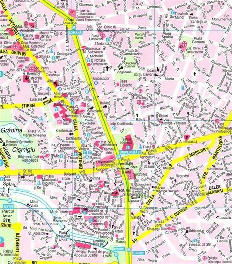 București, 0.9 km faţă de centru. Bucarest centre de la carte - carte de bucarest centre ...