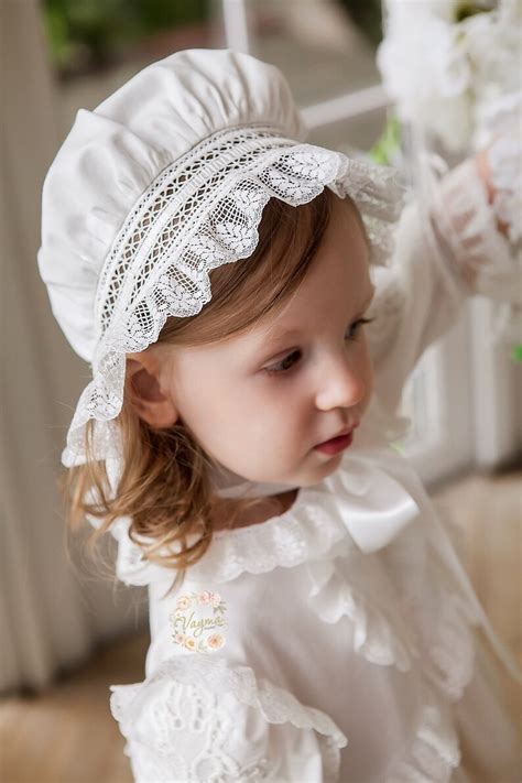 Christening Bonnet Baptism Hat Newborn Bonnet Newborn T Etsy