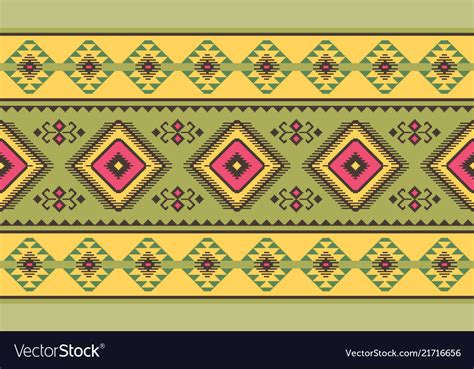 Tribal Ethnic Seamless Pattern Geometric Design Vector Image