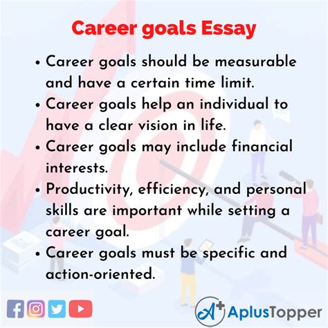 Career Goals Essay Essay On Career Goals For Students And Children In