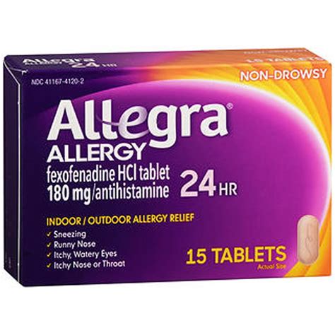 allegra allergy 180 mg tablets 24 hour 15 ct